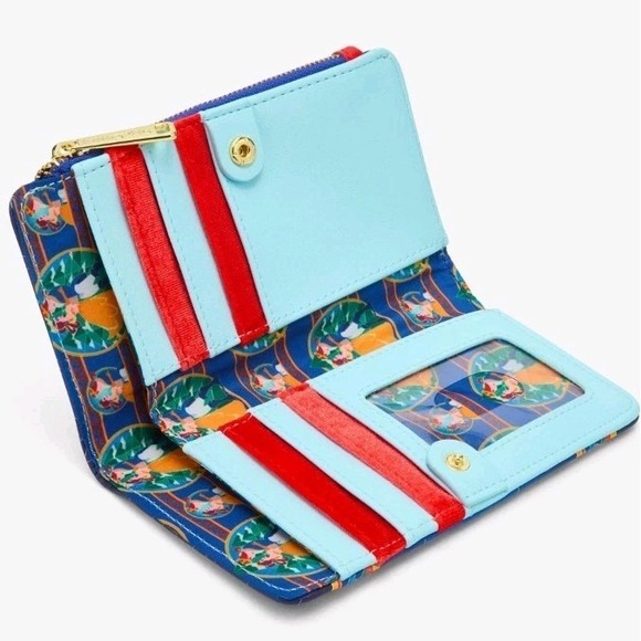 NWT Loungefly Disney Beauty And The Beast Stained‎ Glass Backpack & WALLET main image 6